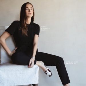 Danielle Bernstein Black T-shirt Bodysuit XS